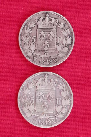 Lot de 2 monnaies de Charles X (1824-1830)
