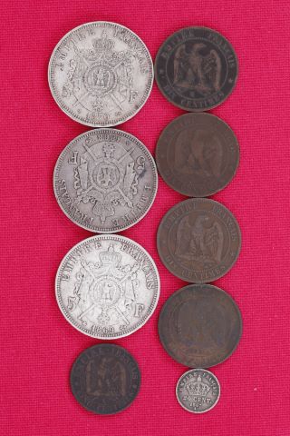 Lot de 16 monnaies de la IIème République...