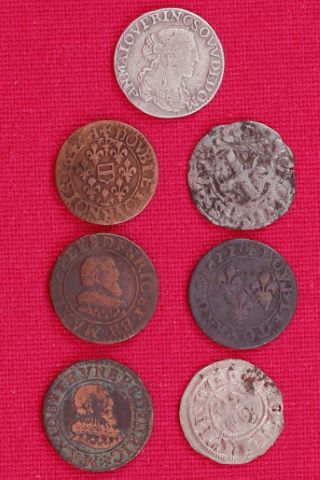 Lot de 7 monnaies féodales