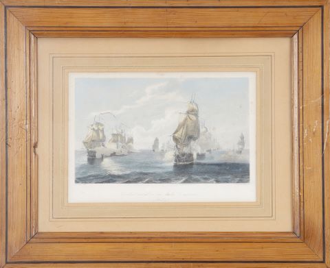 4 gravures de marines et vues de Paris anciennes