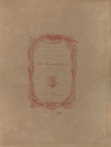 Jacques de Cazotte (1719-1792) Eaux-fortes
