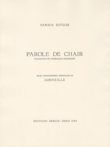 Parole de chair, poèmes de Yannis Ritsos