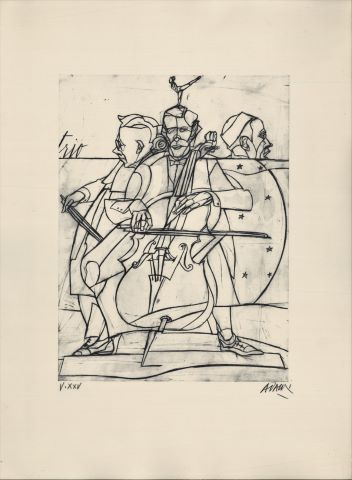 Valerio Adami (né en 1935) Trio