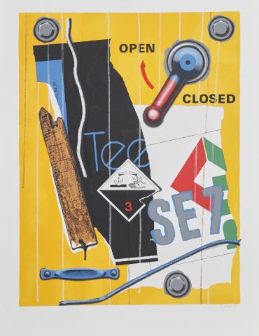 Peter Klasen (né en 1935) SE7 sur fond jaune