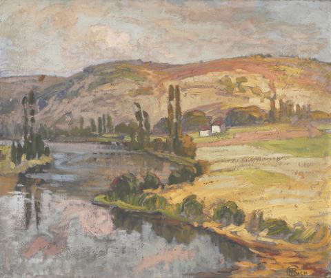 Marcel Bach (1879-1950) Paysage à la rivière