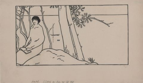 Liseuse au bord de la mer