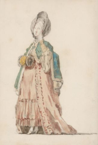 Portrait de femme au manchon en pied