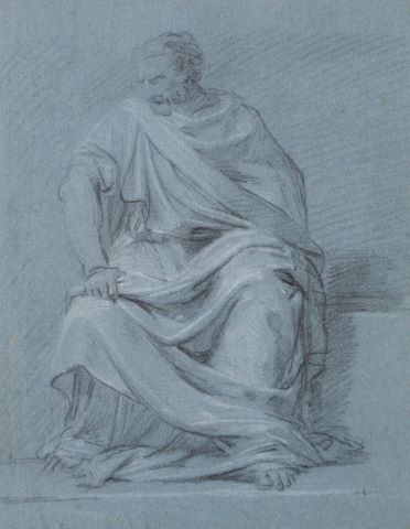 École française néoclassique Homme assis