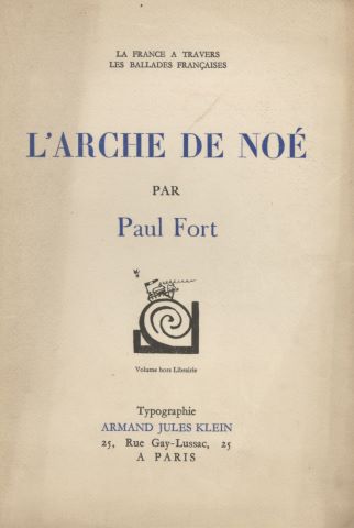 Paul Fort L’Arche de Noé - Exemplaire de Monsieur...