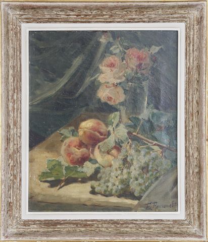 Nature morte au bouquet de fleurs et aux fruits