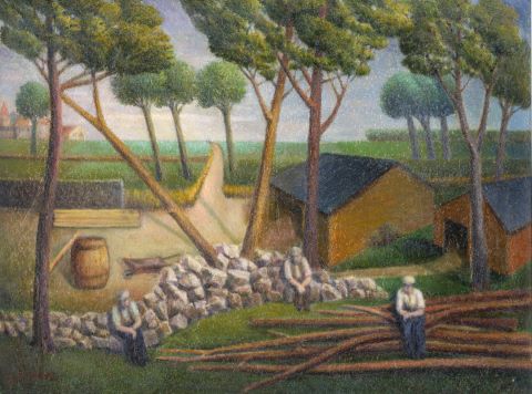 Paysage aux paysans