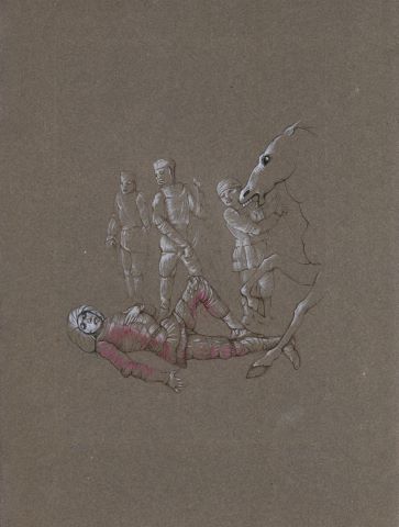 Léonor Fini (1907-1996) Homme tombé du cheval