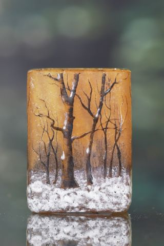 Daum Nancy Petit vase rectangulaire miniature