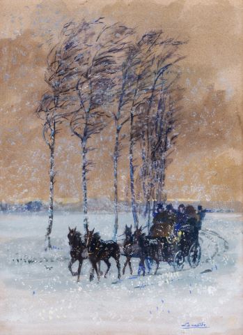 Calèche sous la neige