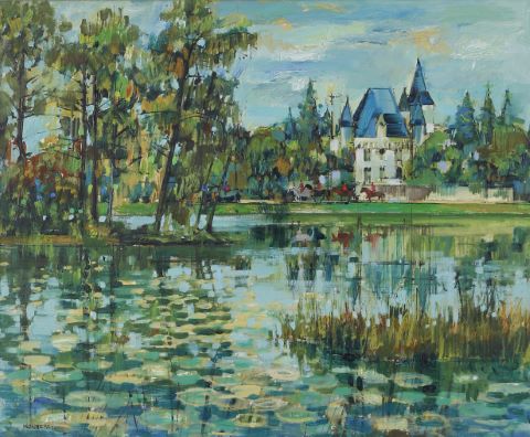 Jean Monneret (né en 1922) Château vu depuis...