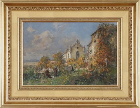 Georg Graef (1841-?) Le Jardin du cloître