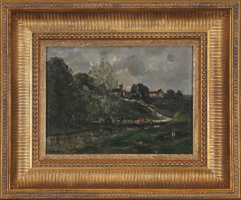 Hippolyte-Camille Delpy (1842-1910) Village près...