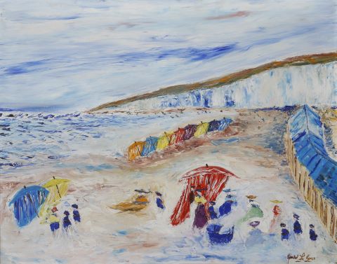 Gérard Le Roux (né en 1942) Plage normande