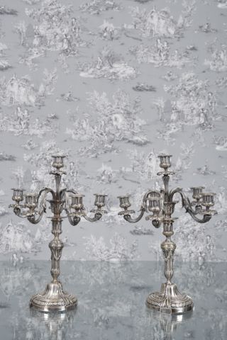Paire de candélabre à 6 bras de lumières