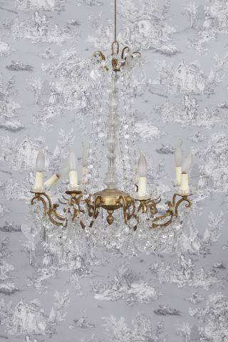 Lustre à pampilles à 8 bras de lumière