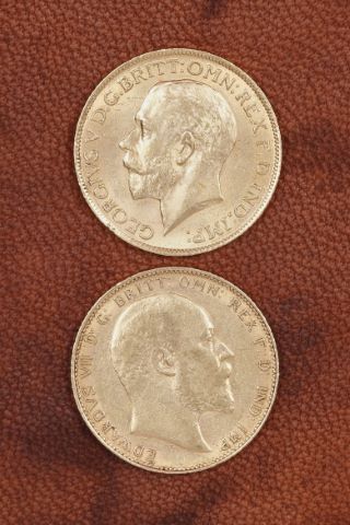 2 souverains or : Edouard VII (1904) et Georges V…