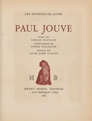 Les Artistes du livre, Paul Jouve