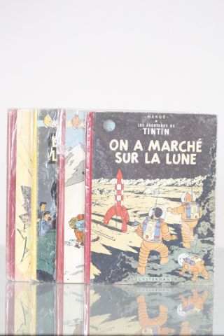 Hergé (1907-1983) 4 albums de Tintin