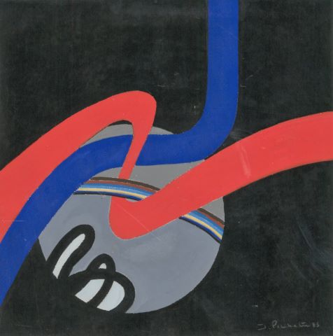 James Pichette (1920-1996) Logospace au fond noir...