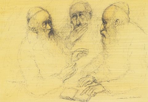 Marek Rudnicki (1927-2004) Scène Judaïca