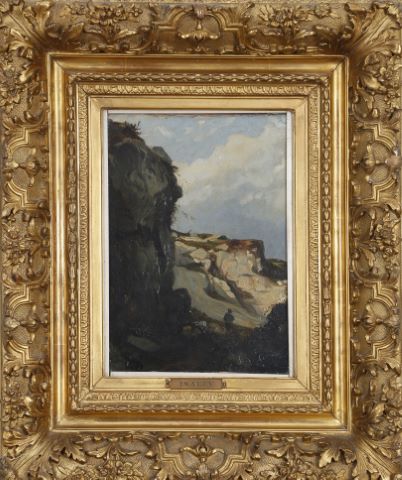 Personnage dans un paysage de montagnes