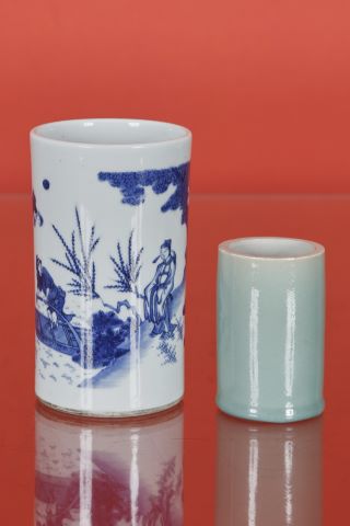 Chine 2 vases rouleau