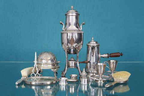 Ensemble en métal argenté