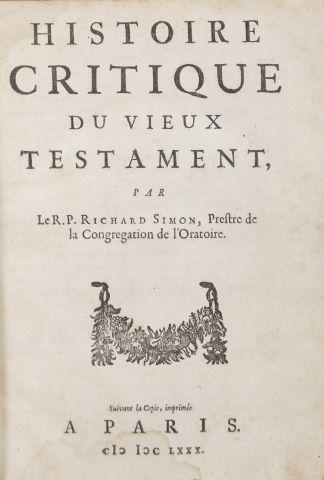 Histoire critique du vieux testament