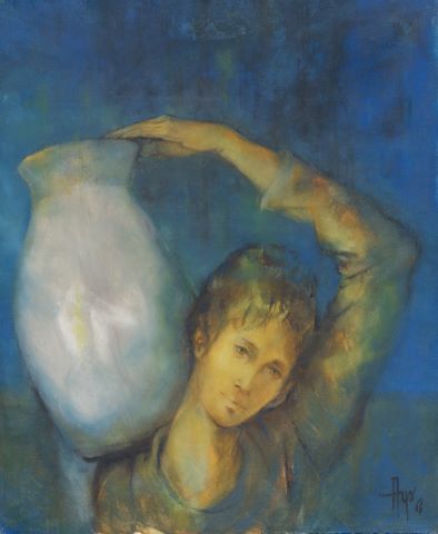 Robert Ayo (né en 1926) Garçon à la jarre