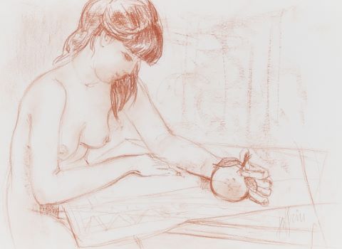 Guily Joffrin (1909-2007) Femme à l’étude