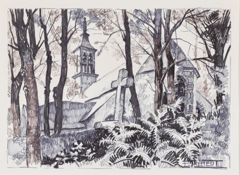 Vue d’église à Saint-Briec