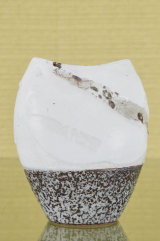 Vase raku à col pincé