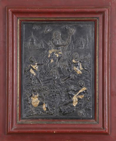 Panneau en cuir gauffré de Cordoue avec réhauts d’or