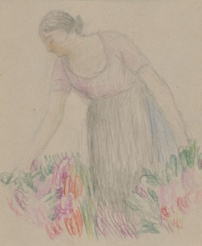 Dame aux fleurs