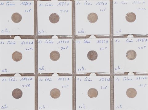 Collection de 150 pièces de 1 et 2 centimes