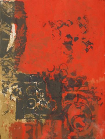 Composition rouge et noire