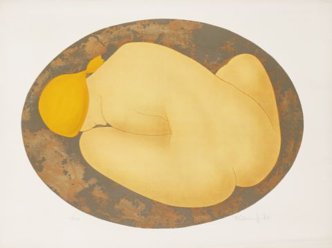 Alain Bonnefoit (né en 1937) Nu féminin œuf