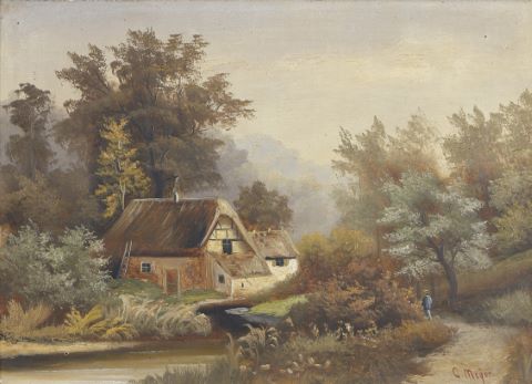 G. Meyer (XIXe-XXe siècle) Le Chemin de campagne