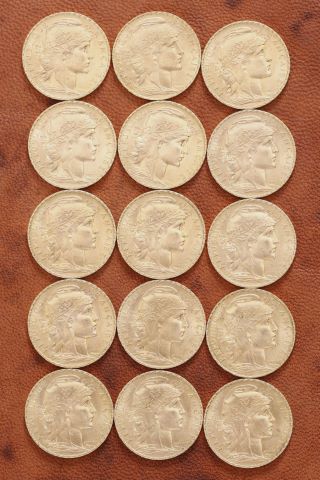15 pièces de 20 francs or