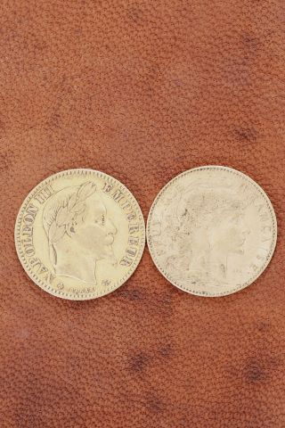 1 pièce 10 francs Napoléon III or + 1 pièce…