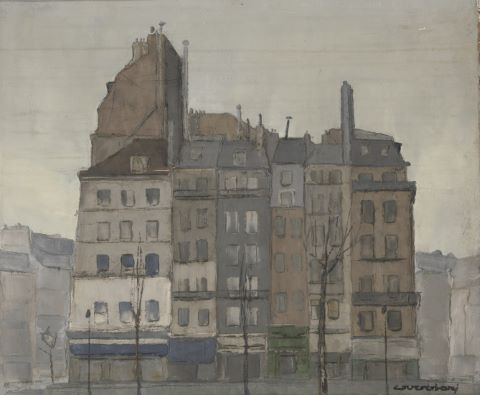 André Guggiari (1906-1989) Quai à Paris