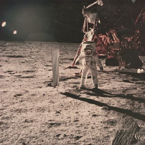 Buzz Aldrin devant le module lunaire, Apollo 11