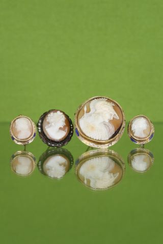 Broche et paire de dormeuses