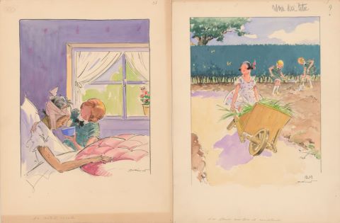 8 projets d’illustrations pour Les Malheurs de Sophie, éd. Hachette