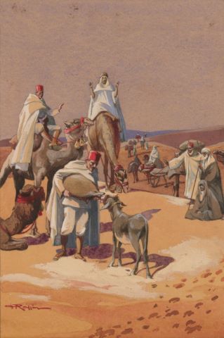 Henri Rappin (1873-1939) Caravane de bédouins